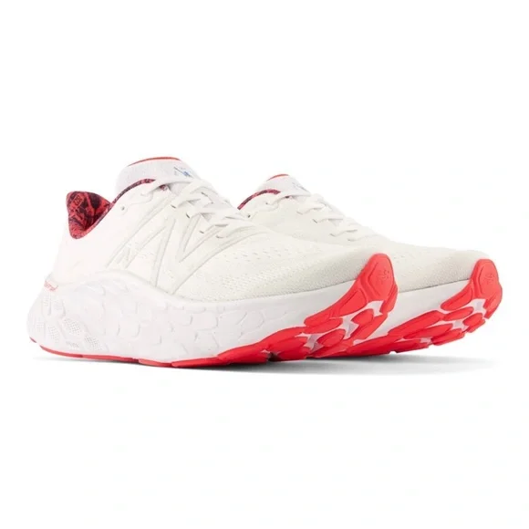 New Balance NYC Marathon Fresh Foam X More V4 Running Shoes / Sneakers White Red - Picture 2 of 11